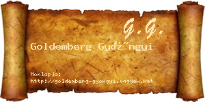 Goldemberg Gyöngyi névjegykártya